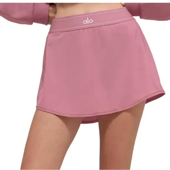 NWT AUTHENTIC ALO YOGA PINK WILD ROSE MATCH POINT SKIRT SAME DAY SHIP LAST ONE - Picture 1 of 10